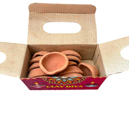 12 pc Clay Chalk Diya