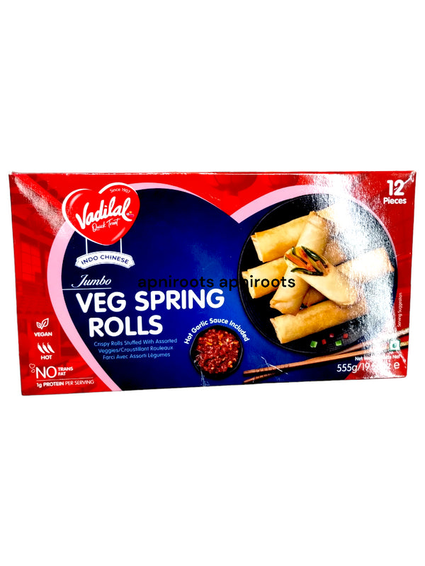 VADILAL  -  INDO CHINESE VEG SPRING ROLLS 12PCS  -  555GM