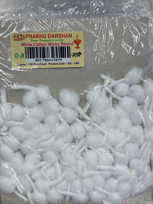 KQ WHITE COTTON WICKS ROUND-100 CT