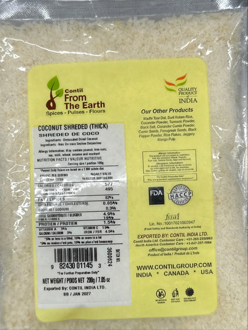 CONTIL FROM THE EARTH-COCONUT SHREDED(THICK)-200GM