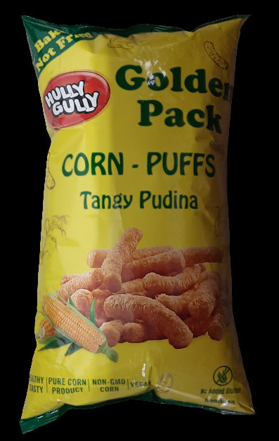 HULLY GULLY - CORN PUFFS - TANGY PUDINA - 120GM