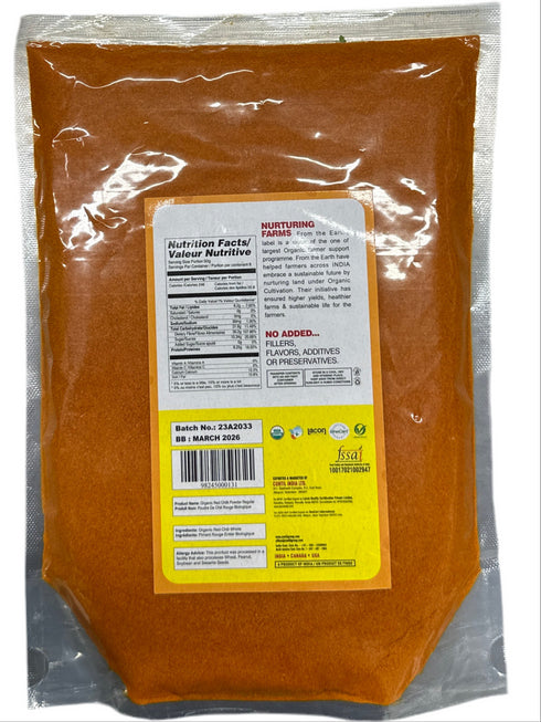 CONTIL FROM THE EARTH-ORGANIC RED CHILLI POWDER REGULAR (MEDIUM HOT)-400GM