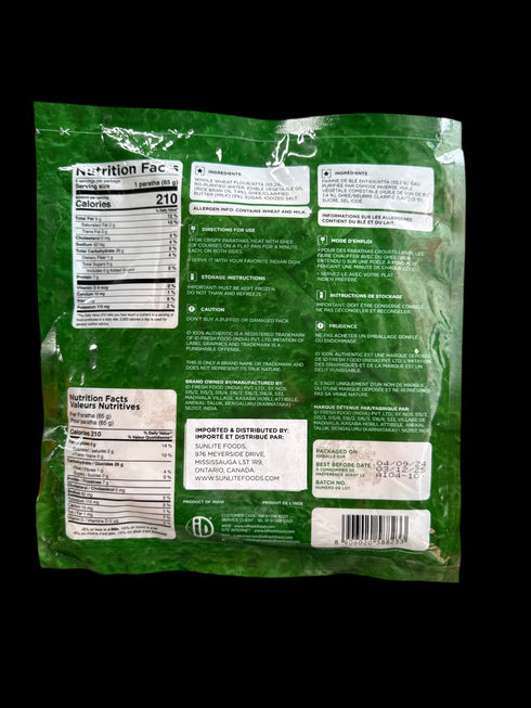 IDHAYAM- HOMESTYLE WHOLE WHEAT PARATHA- 390G