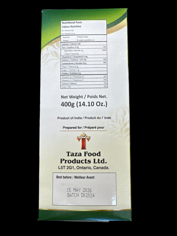TAZA - TEA TOAST CARDAMOM EGGLESS - 400GM