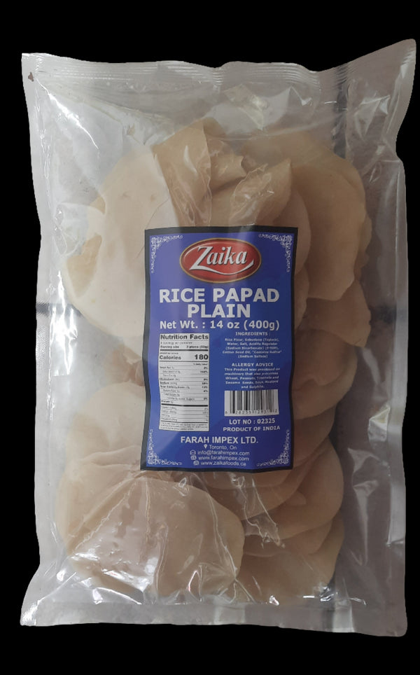 ZAIKA - RICE PAPAD PLAIN - 400GM