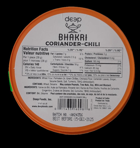DEEP - BHAKRI CORIANDER CHILI - 200GM