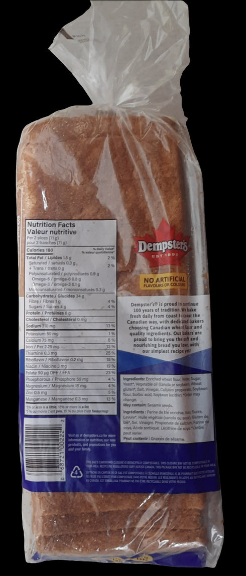 (Copy) DEMPSTER'S - WHITE BREAD - 675GM