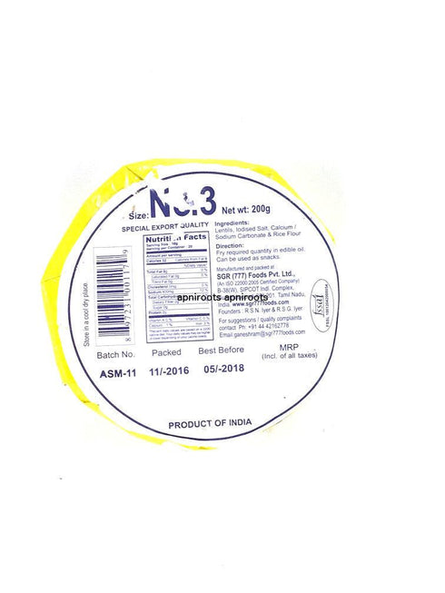 777 - Appalam - 200gm - apniroots Grocery