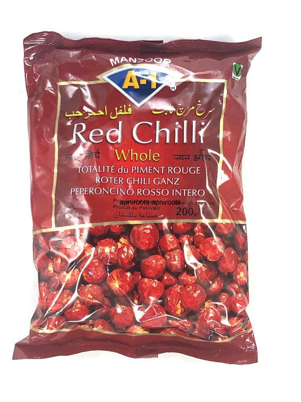 A1 ROUND RED CHILLI WHOLE200G - apniroots Grocery