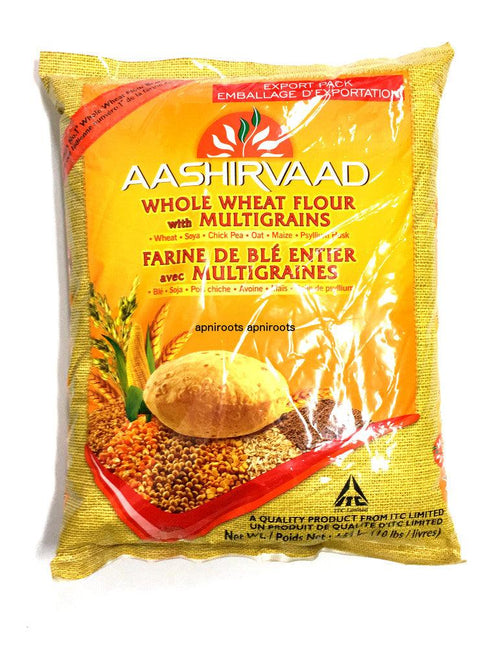 Aashirvaad - Whole Wheat Flour With Multigrains - 10lb atta - apniroots Grocery