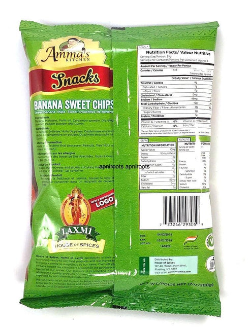 AMMA BANANA SWEETCHIPS 200G - apniroots Grocery