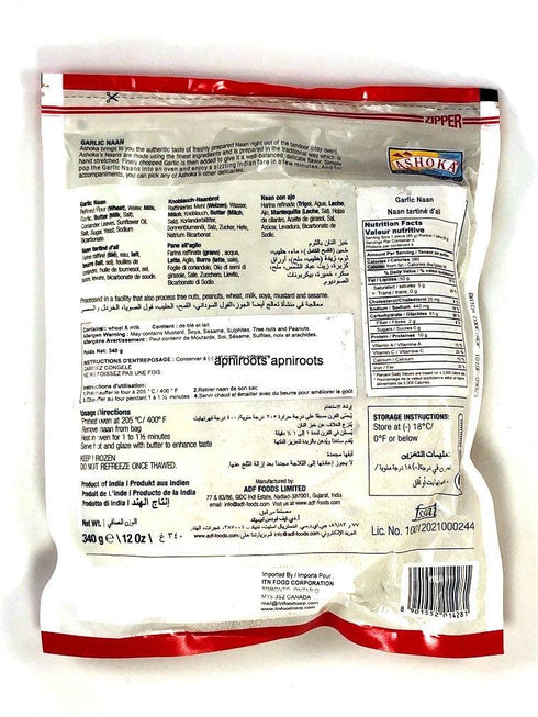 ASHOKA GARLIC NAAN 4PC - apniroots Grocery