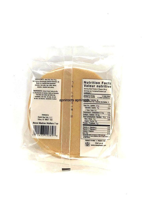 BANSI MADRAS WAFERS PAPAD 7OZ - apniroots Grocery