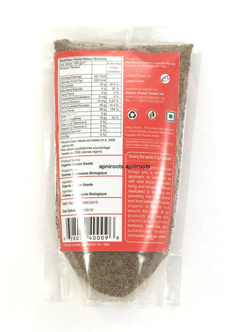 Bloom Organic Bazaar - Ajwain - 200gm - apniroots Grocery