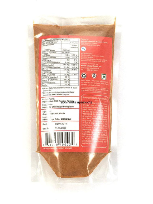 Bloom Organic Bazaar - Red Chilli Powder Reg - 200gm - apniroots Grocery