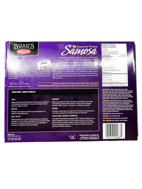 BRAR'S TANIPANEERSAMOSA 624GM - apniroots Grocery