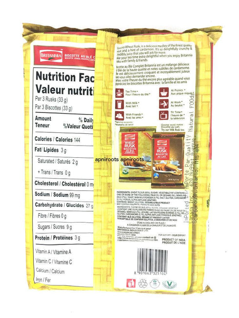 Britannia - Wheat Rusk Or Soji Toast - 305gm - apniroots Grocery