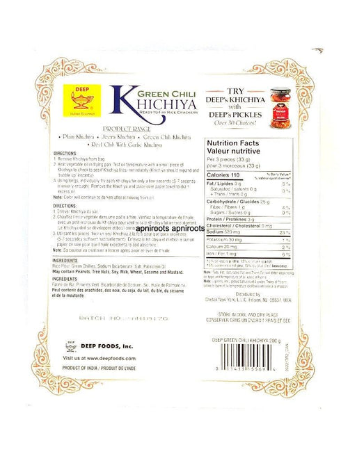 DEEP GREEN CHILLI KHICHIYA 200 - apniroots Grocery