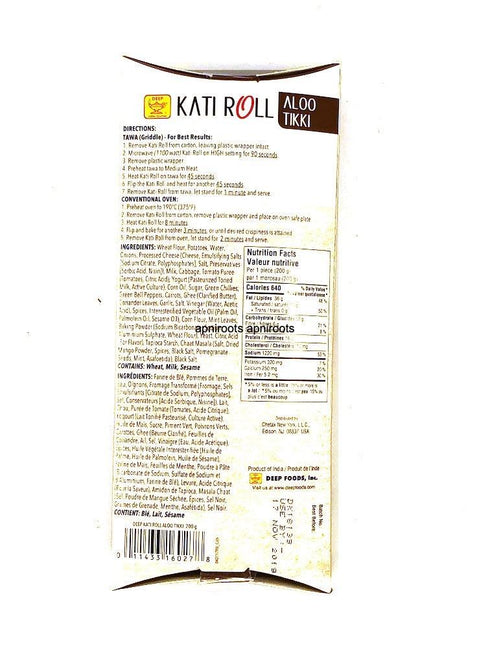 DEEP KATHI ROLL ALOO TIKK 200GM - apniroots Grocery
