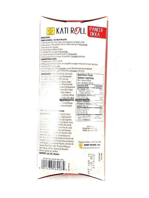 DEEP KATHI ROLL PANEER TIKKA200 - apniroots Grocery