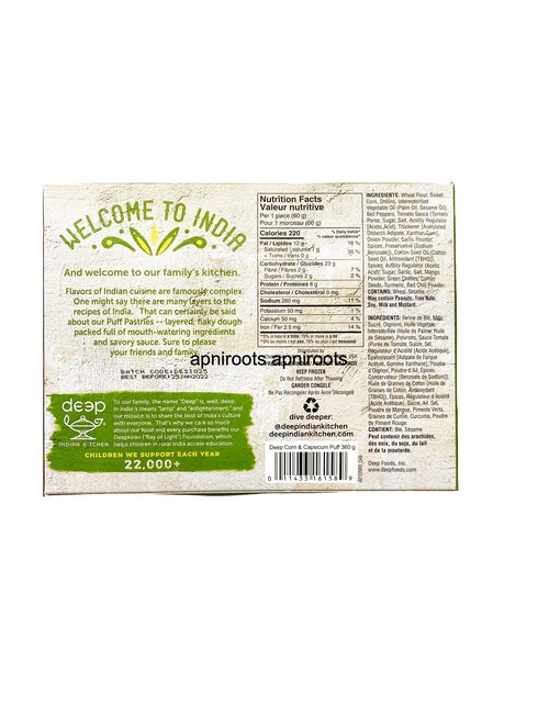 DEEP PUFF PATTY CORN CAPSICUM 360GM - apniroots Grocery