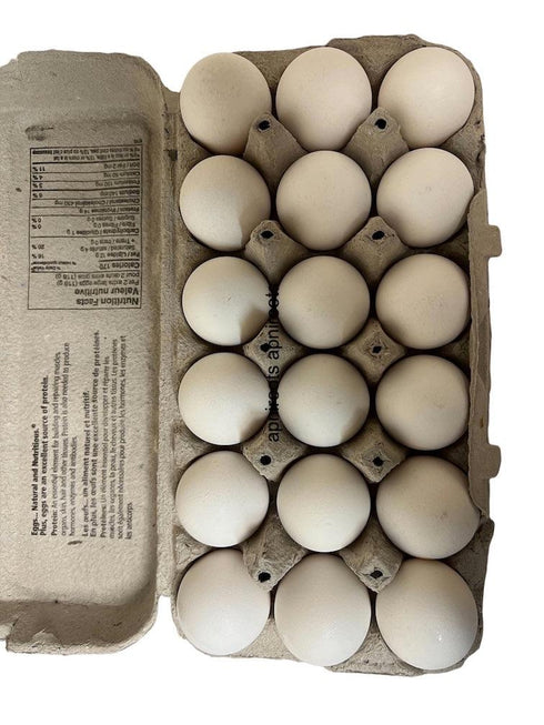 EGGS EXTRA LARGE WHITE 18PK - apniroots Grocery