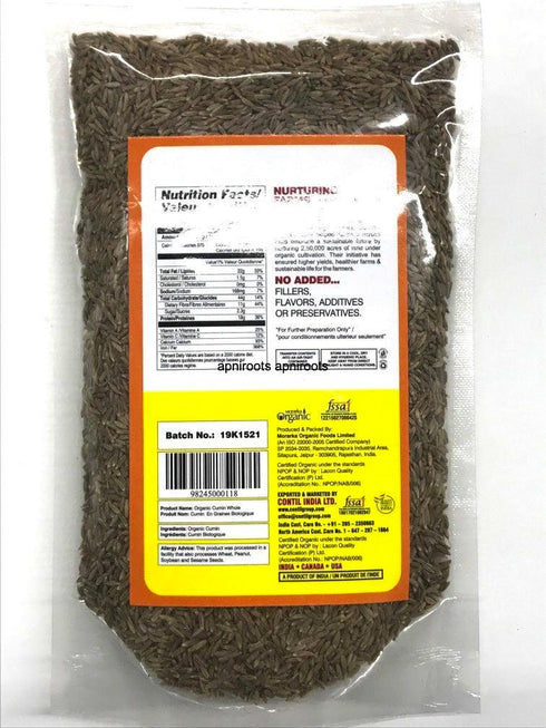 FTE ORG CUMIN WHOLE 200GM - apniroots Grocery