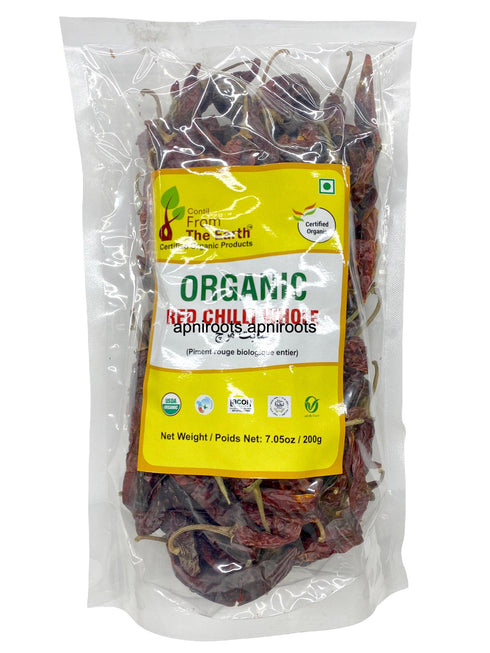 FTE ORG. RED CHILLI WHOLE 200G - apniroots Grocery