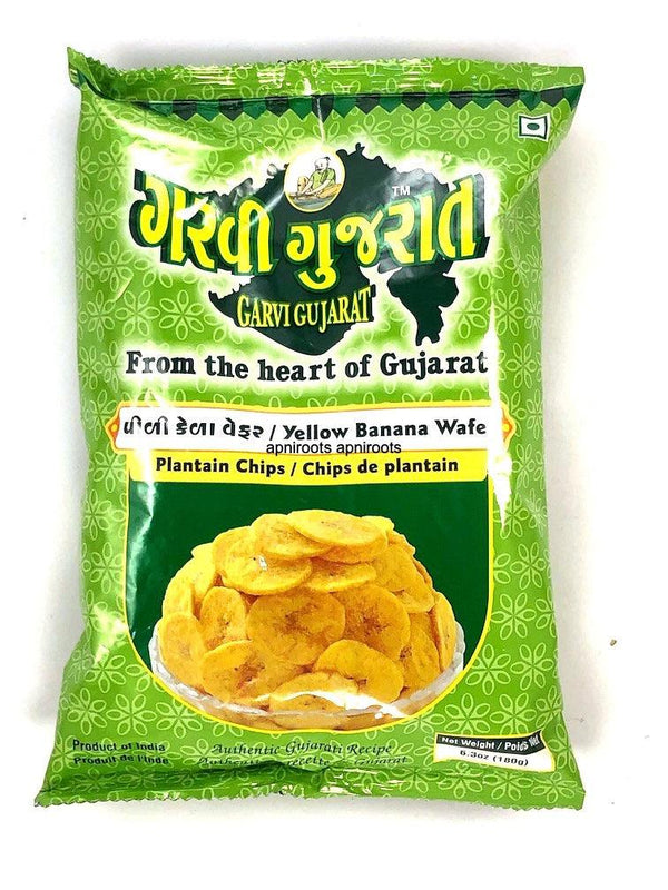 GARVI GUJRAT BANANA WAFER YELLOW 285G - apniroots Grocery