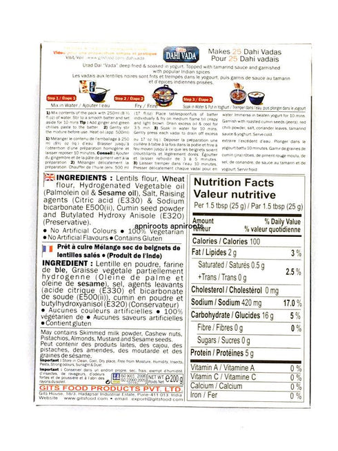 Gits - Instant Dahi Vada - 200gm - apniroots Grocery