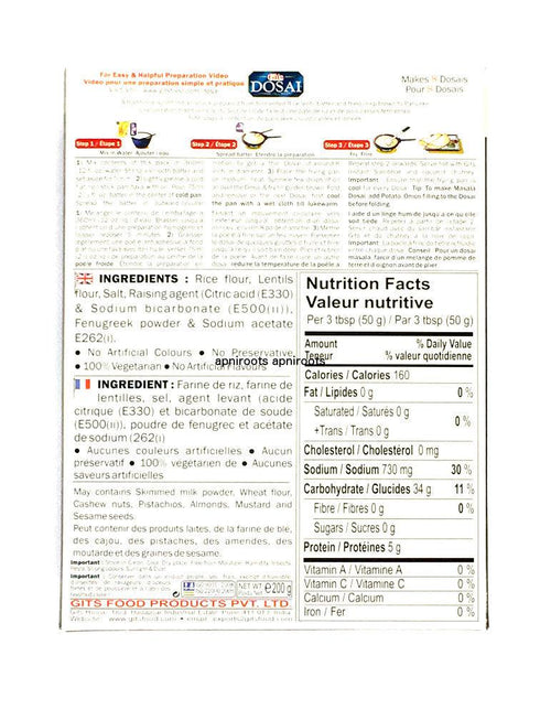 Gits - Instant Dosai - 200gm - apniroots Grocery