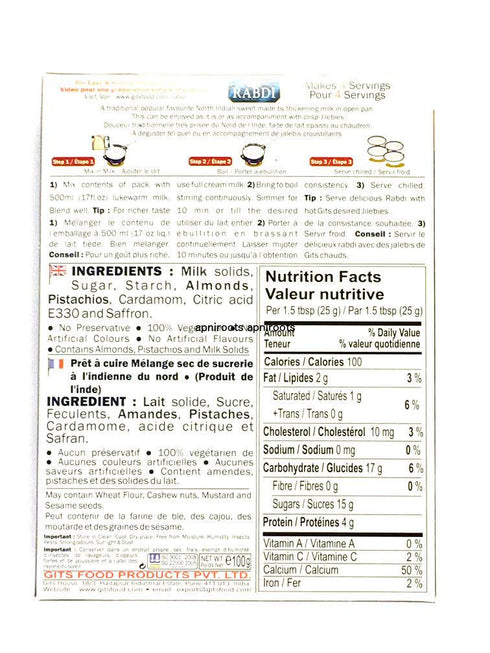 Gits - Instant Rabdi - 100gm - apniroots Grocery