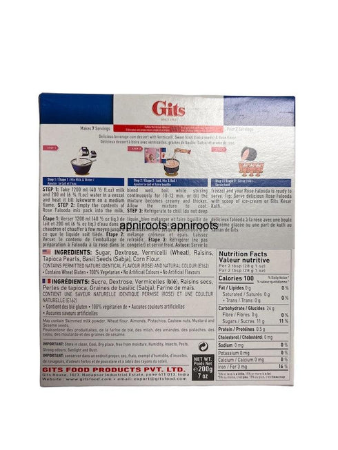 GITS ROSE FALOODAMIX 200GM - apniroots Grocery