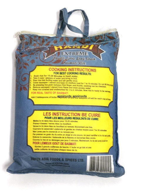 Handi - Basmati Rice -(BLUE) Extereme Long Grain - 10lb - apniroots Grocery