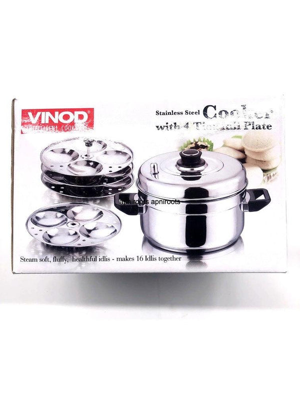 Idli Cooker-Pot w-Stand -4Tier - apniroots Grocery
