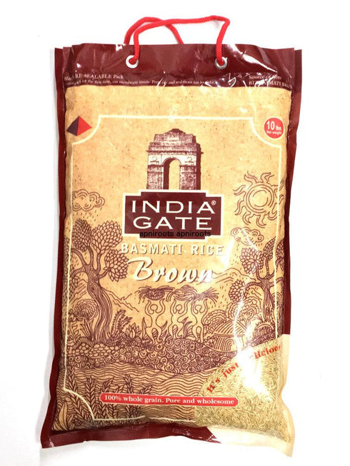 India Gate - Brown Basmati Rice - 10lb - apniroots Grocery