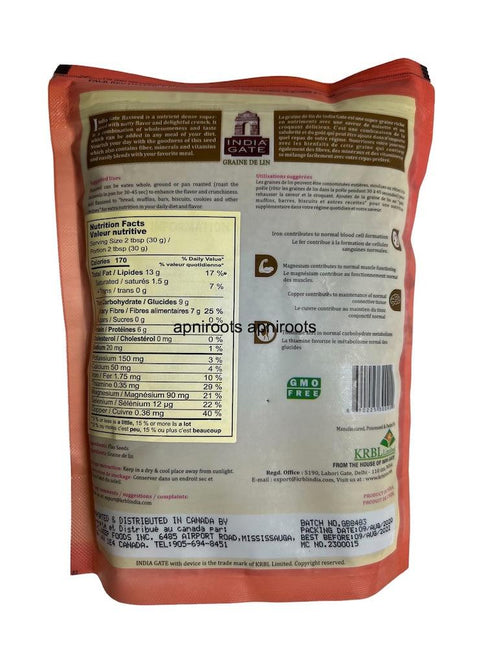 INDIA GATE FLAX SEED- 454G - apniroots Grocery