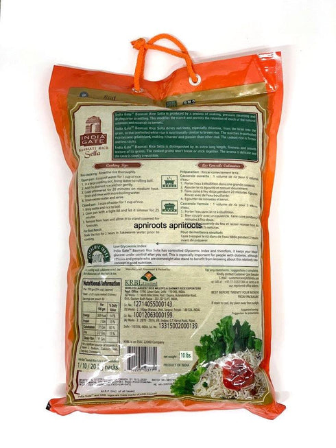 INDIA GATE SELLA BROWN RICE 10LB - apniroots Grocery