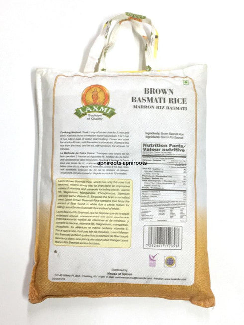 Laxmi - Brown Basmati Rice - 10lb - apniroots Grocery
