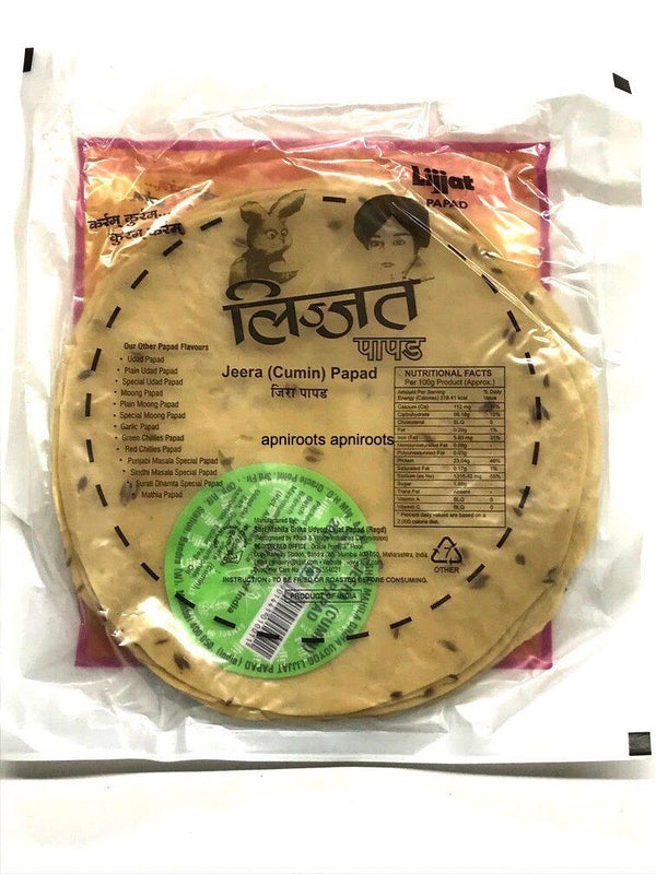 LIJJAT JEERA PAPAD - apniroots Grocery