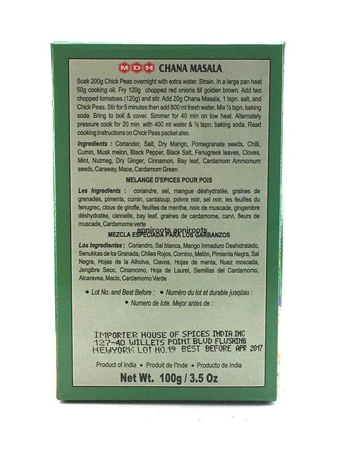 Mdh - Chana Masala - 100gm - apniroots Grocery