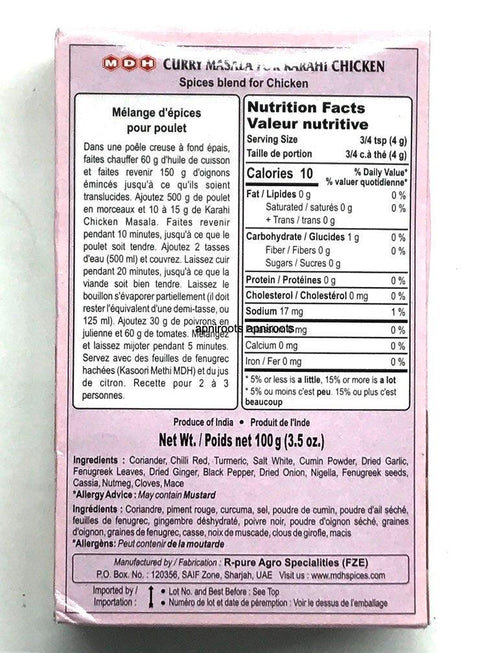 MDH KARAHI CHICKEN100G - apniroots Grocery