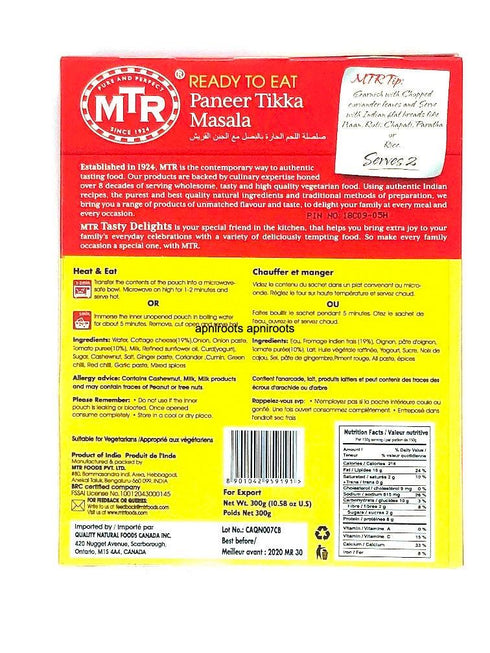 MTR_ PANEER TIKKA MASALA-300G - apniroots Grocery