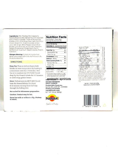NANAK_DAHI KEBABS-20PCS - apniroots Grocery