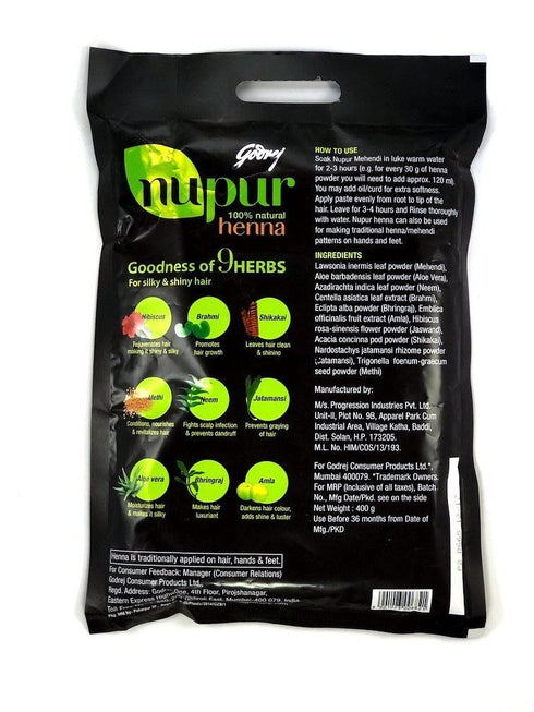 NUPUR MEHENDI400G - apniroots Grocery