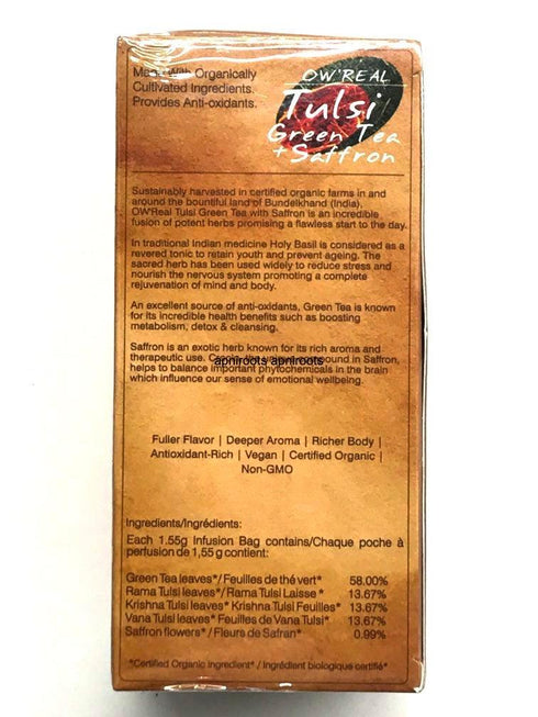 ORGANIC TULSI GREEN&SAFRON TEA - apniroots Grocery