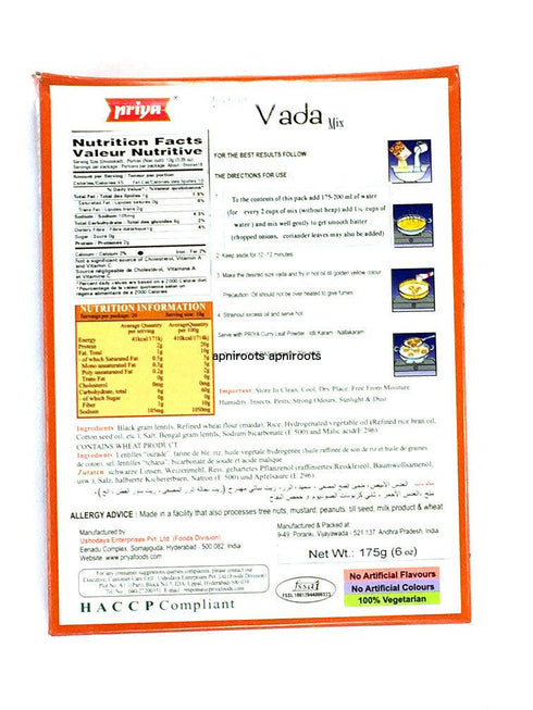 Priya - Instant Vada Mix - 175gm - apniroots Grocery