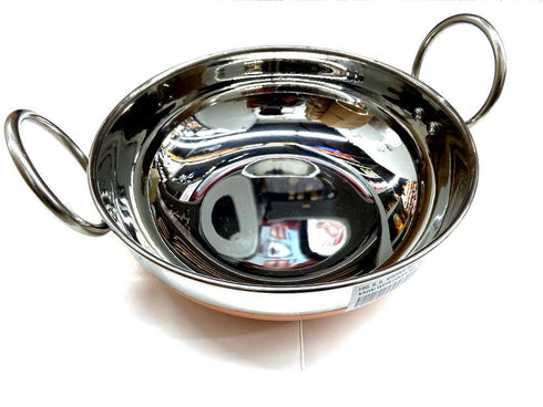 S Steel Karahi Copper Bottom No13 -10 inch - apniroots Grocery