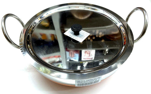 S Steel Karahi Copper Bottom No13 -10 inch - apniroots Grocery
