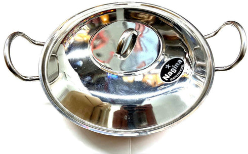 S Steel Karahi Copper Bottom No15- 13 or 14 Inch - apniroots Grocery